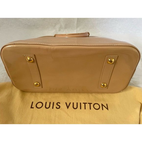 Authentic Louis Vuitton Beige Florentine Monogram Vernis Alma GM Bag Zip - Picture 12 of 12